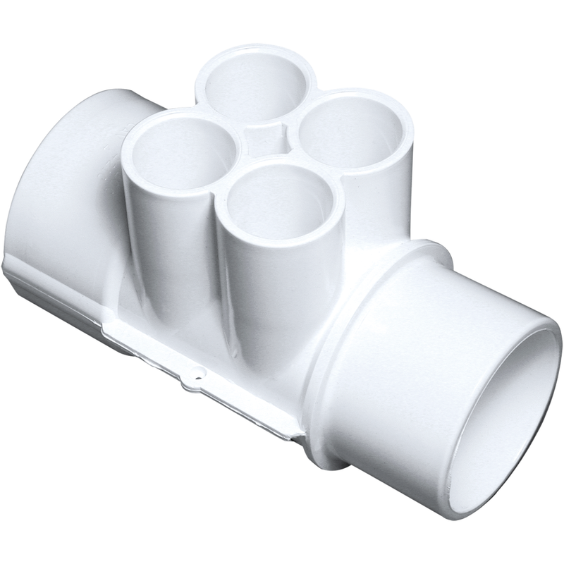 Waterway 1.5" Spg x 1.5" Slip (4) 3/4 Port Manifold - 672-4190