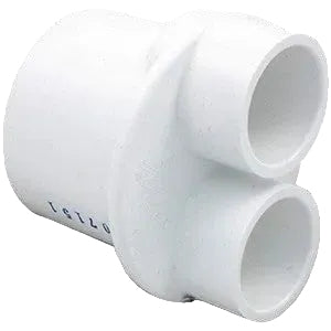 White PVC elbow pipe fitting on a white background