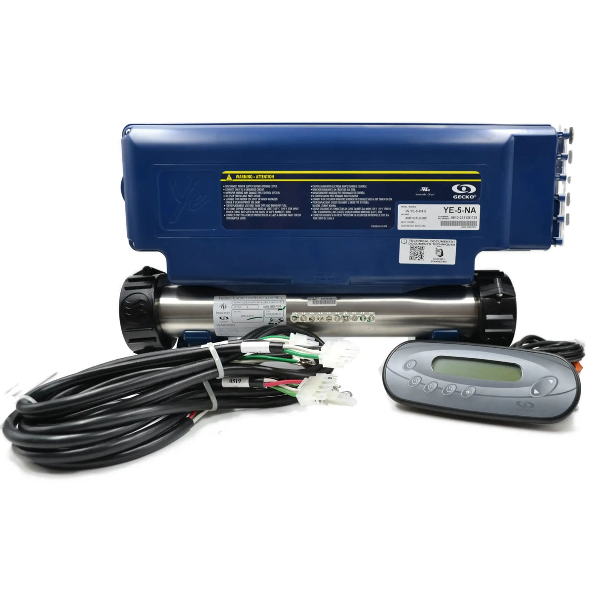 Gecko IN.YE-5 V3 Spa Control pack with IN.K450 Top Side control - 4kw ...