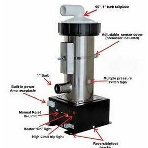 Universal Vertical Heater Kit, 4.0KW (C2500-3600ET-G) 27-V310-5T-K hot tub heater HydroQuip 
