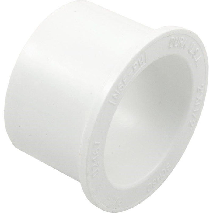 White PVC Reducer Bushing - 2" Spigot x 1.5" Slip Reducing bush Dura Plastics 