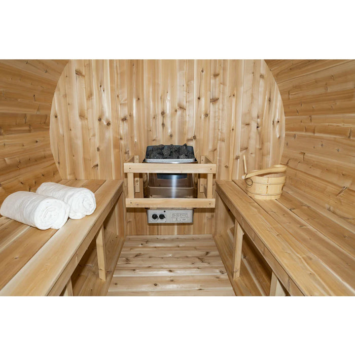 Serenity White Cedar Barrel Sauna 6'6" X 6'6"