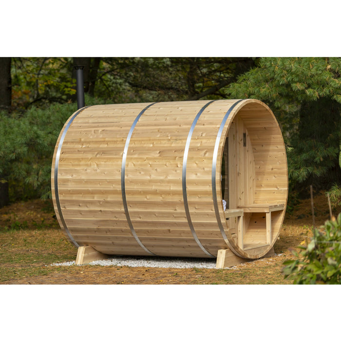 Serenity White Cedar Barrel Sauna 6'6" X 6'6"