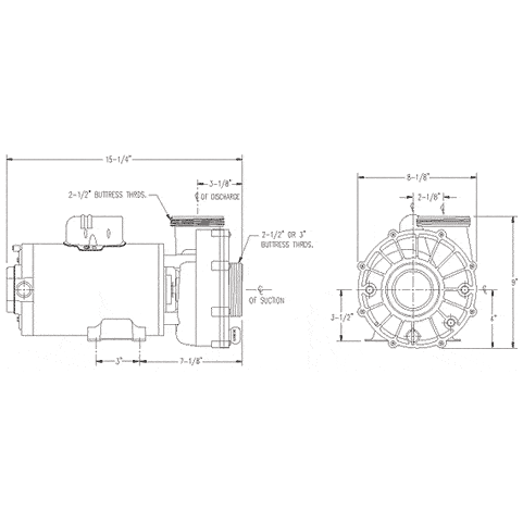 Aqua-Flo XP3 Flo-Master 56 Fr, 3.0hp 230V pump, 2.5" inlet / outlet - Pool Store Canada