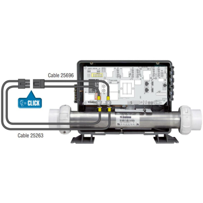 Chauffe-eau Balboa M-7 4.0kw inc-Capteurs de température/débit/haute limite avec adaptateur de prise