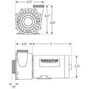 Waterway Executive 48 1.5hp 2spd 115v pump 2"x 2" - 3420610-1A - Pool Store Canada