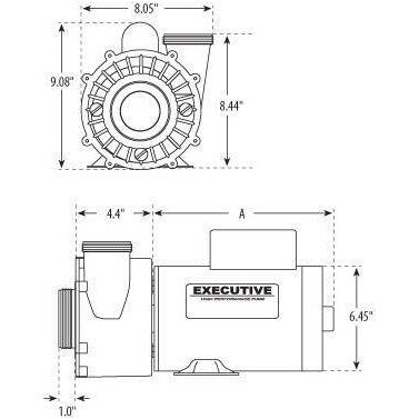 Waterway Executive 56 5.0hp 2spd 230v pump 2.5"x2" - 3722021-13 - Pool Store Canada