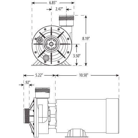  WaterWay Waterway hot tub pump Pool Store Canada Waterway Spa-Flo 1.5hp 2 Speed 220v pump (Internal threads) - Pool Store Canada