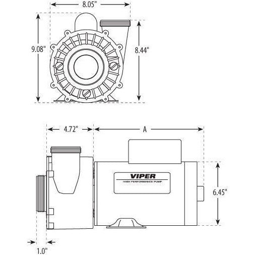 Waterway Viper 4.0hp 230v 2 speed pump - 3721621-1V - Pool Store Canada